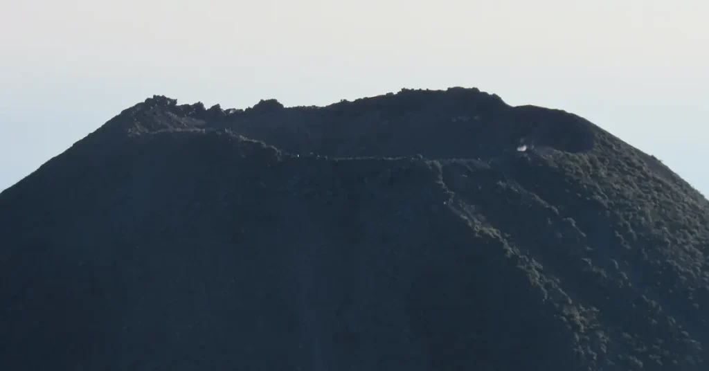 A close-up of the crater of the volcano Izalco in El Salvador