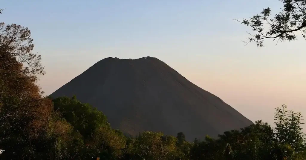 The volcano Izalco in El Salvador during sunset